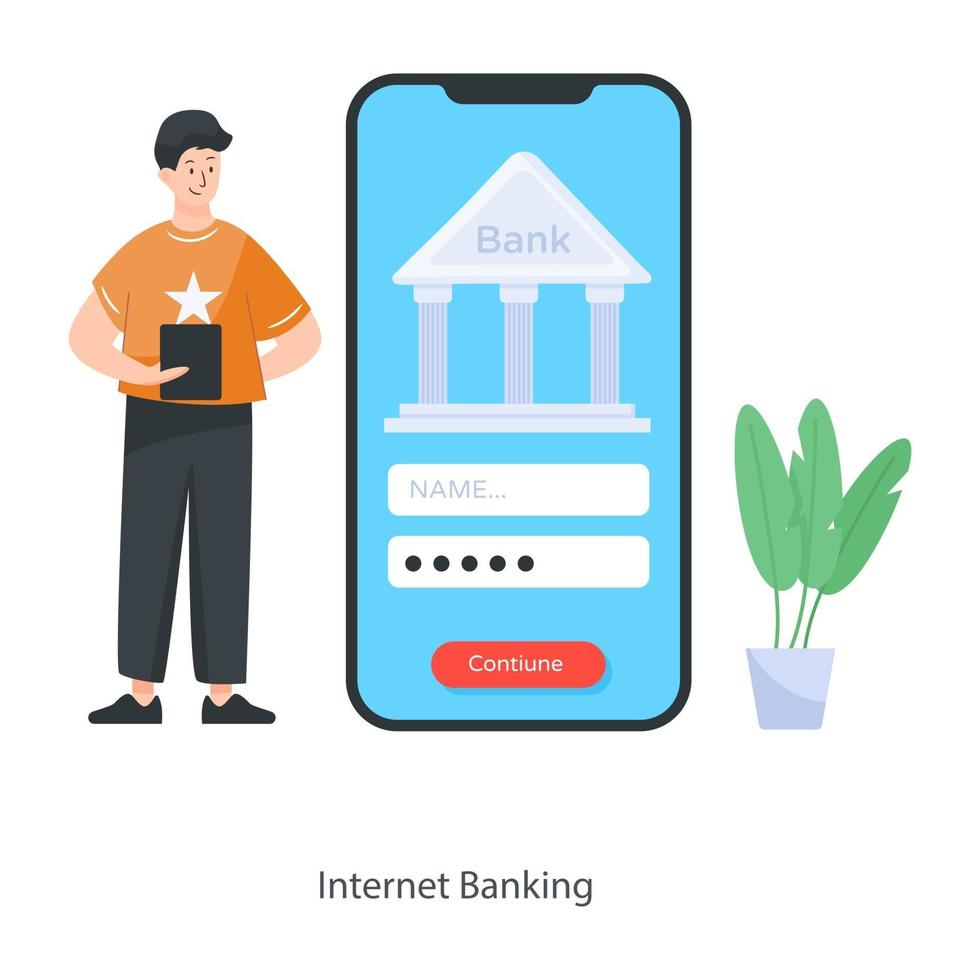 diseño de banca por internet vector