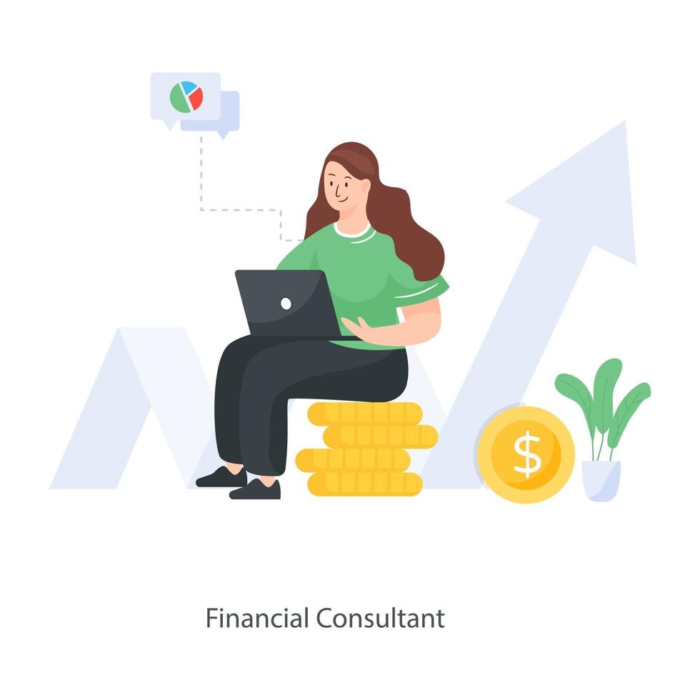 consultor financiero de moda vector