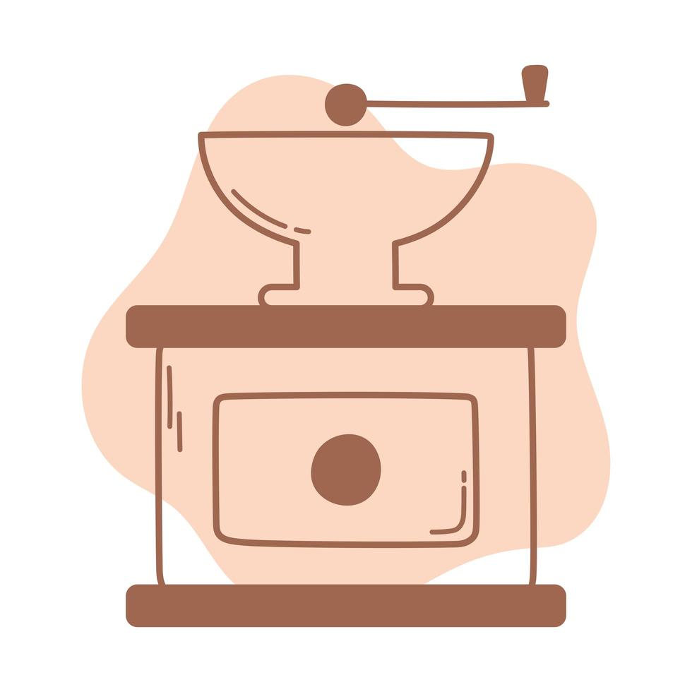 línea de icono de máquina de tostado manual de café y relleno vector