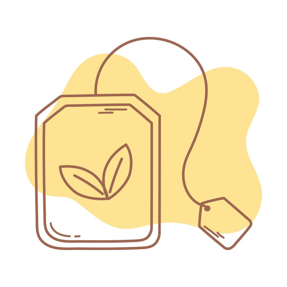 teabag herbs fresh icon line and fill vector