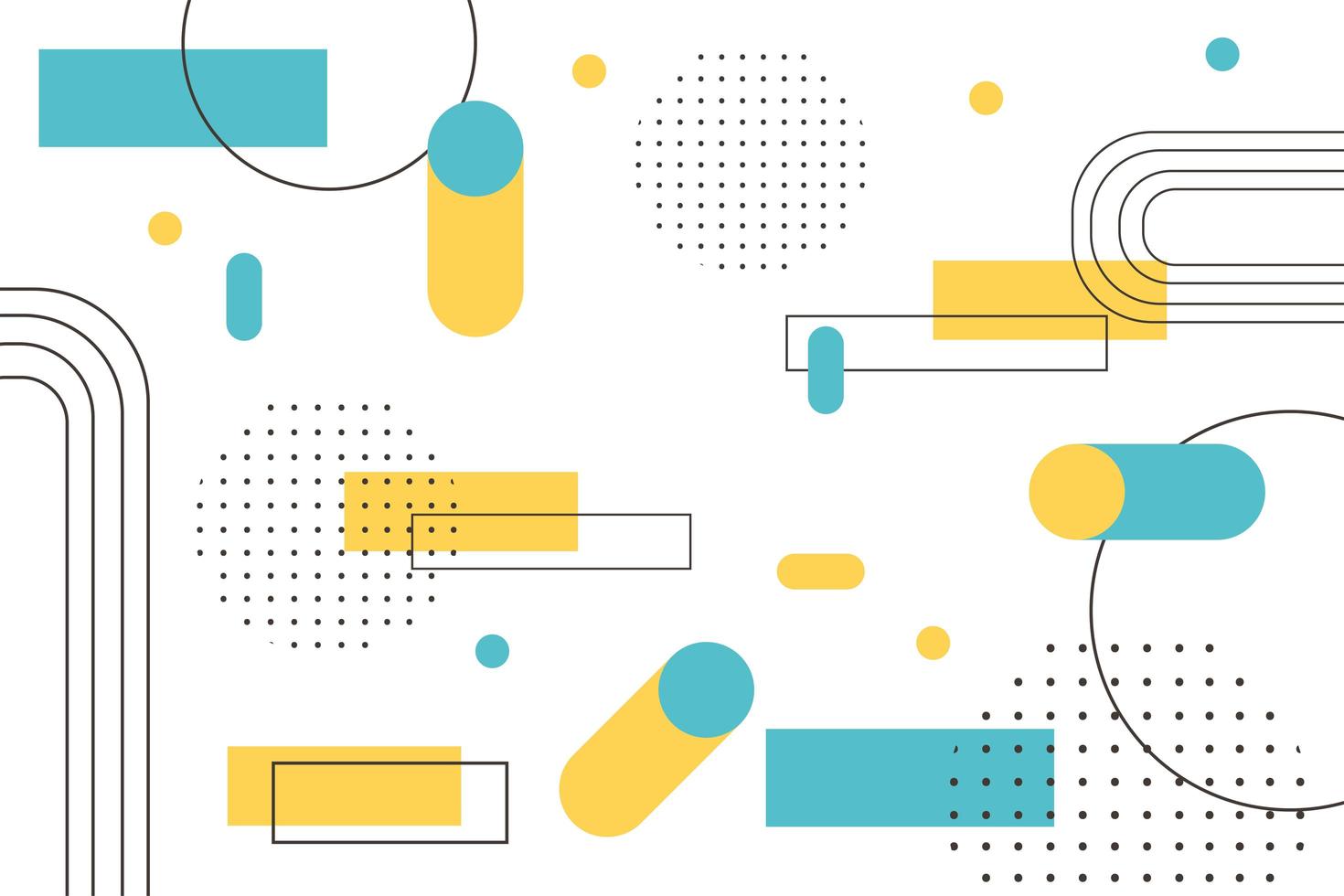 memphis abstract shapes compositions 80s 90s style background vector