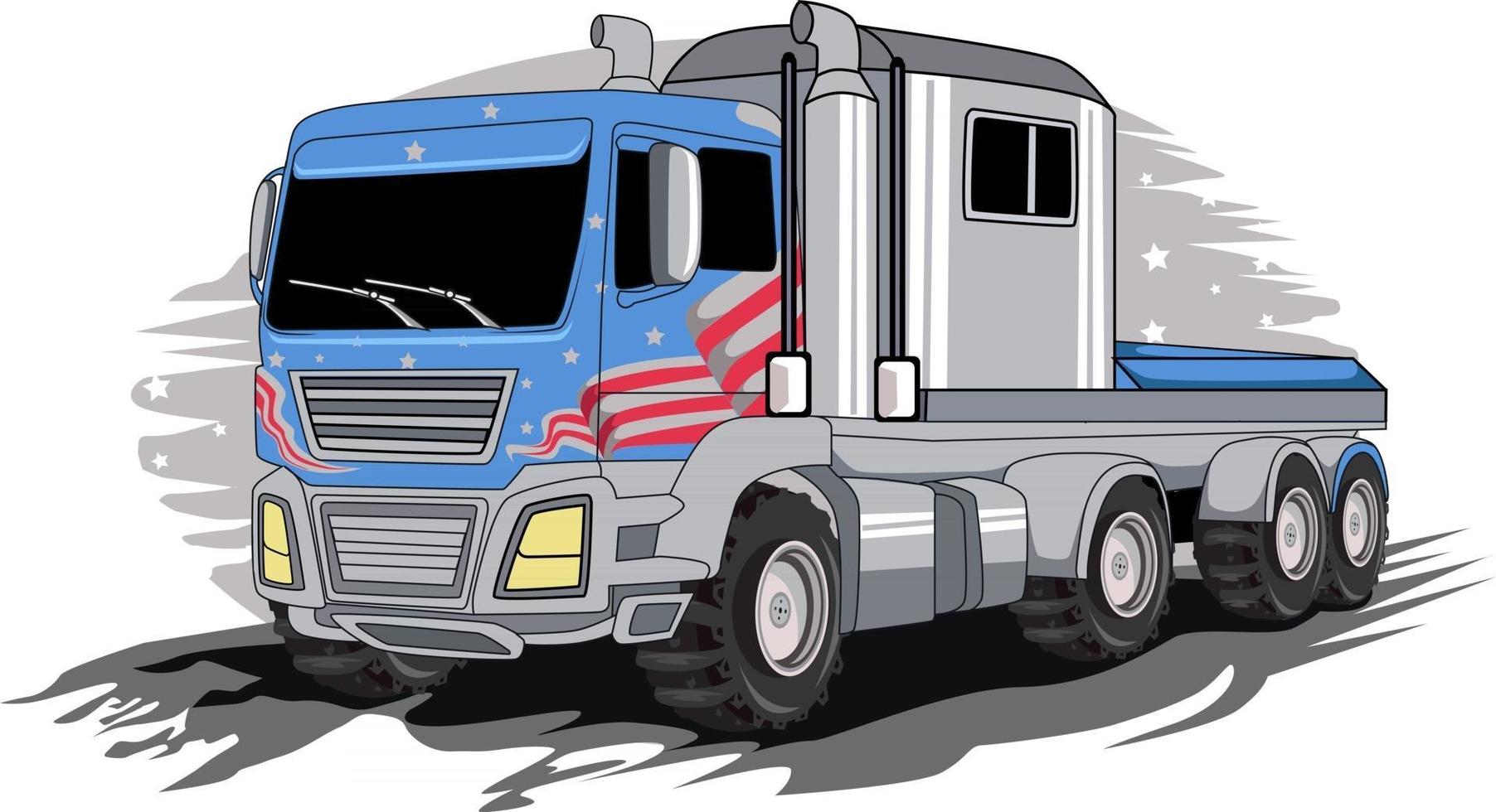 super american big truck illustration vector