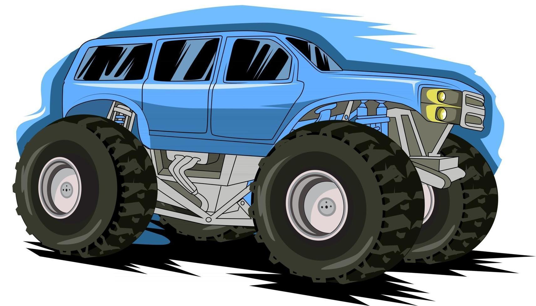 Monster Truck todoterreno dibujo a mano vector