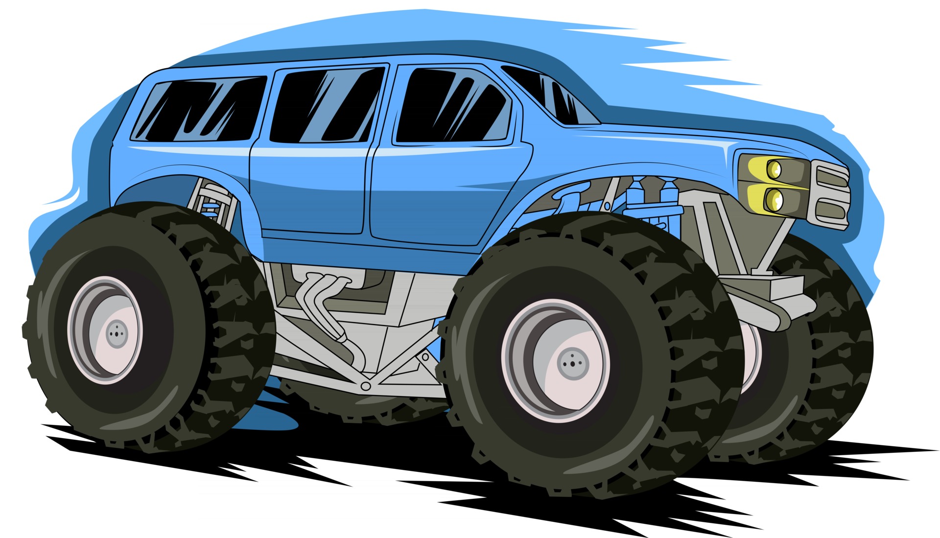 The Real Monster Truck Hand Drawing Graphic by inferno.studio3