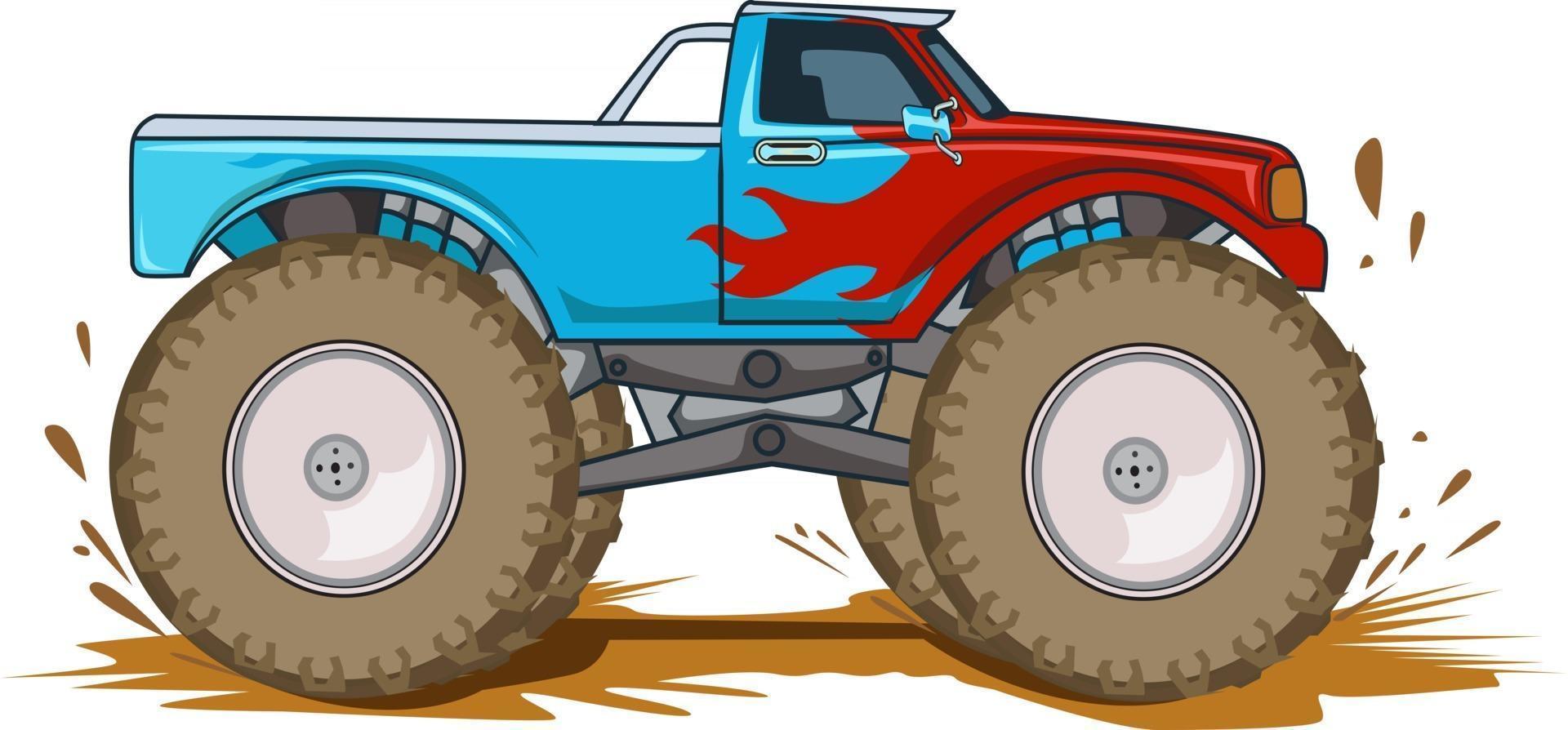 Adventure off road monster truck illustration vector