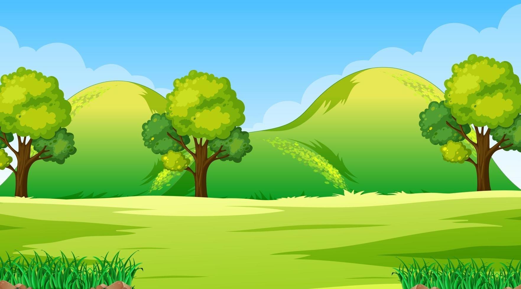 Blank nature park landscape scene at daytime vector