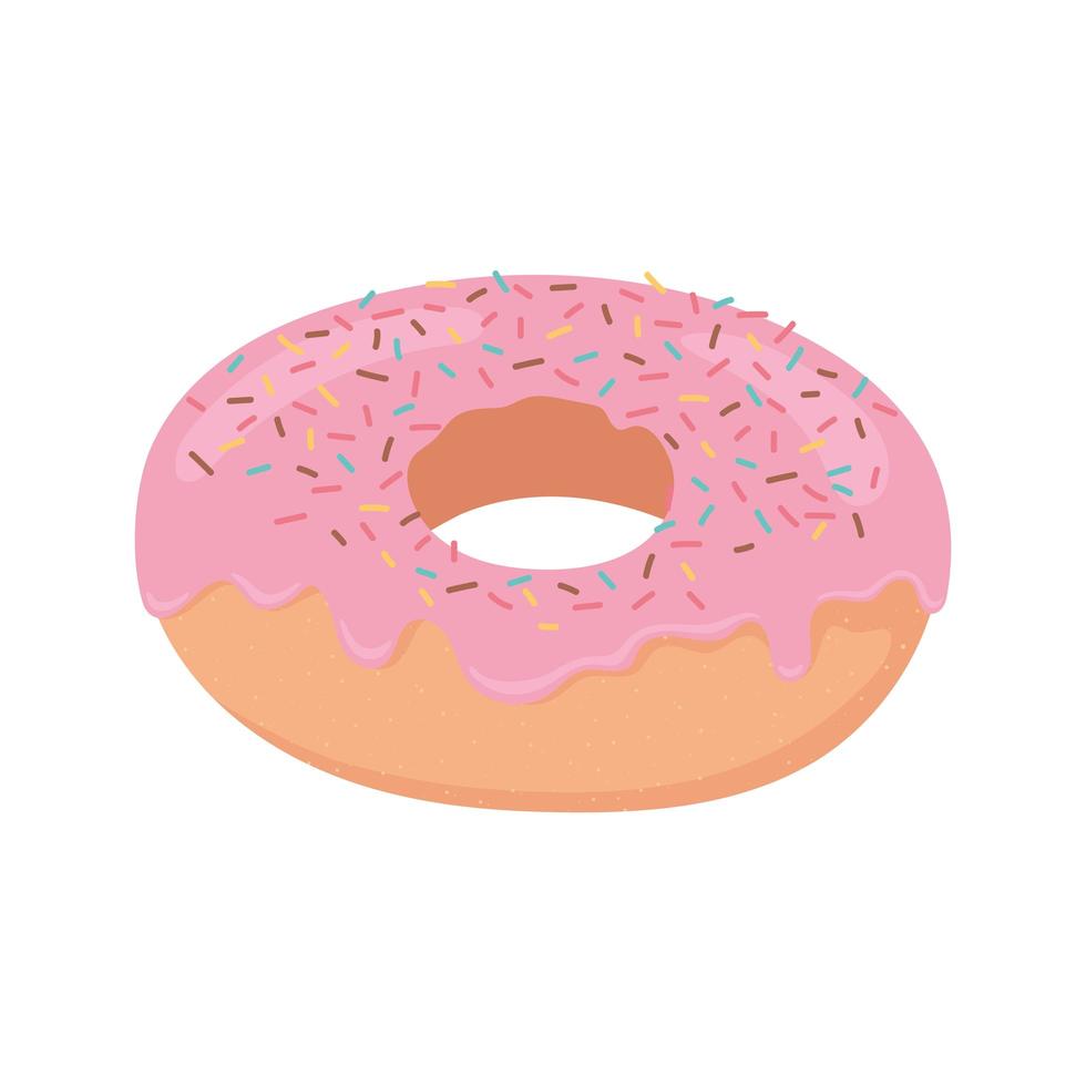 bakery dessert donut with sprinkles icon vector