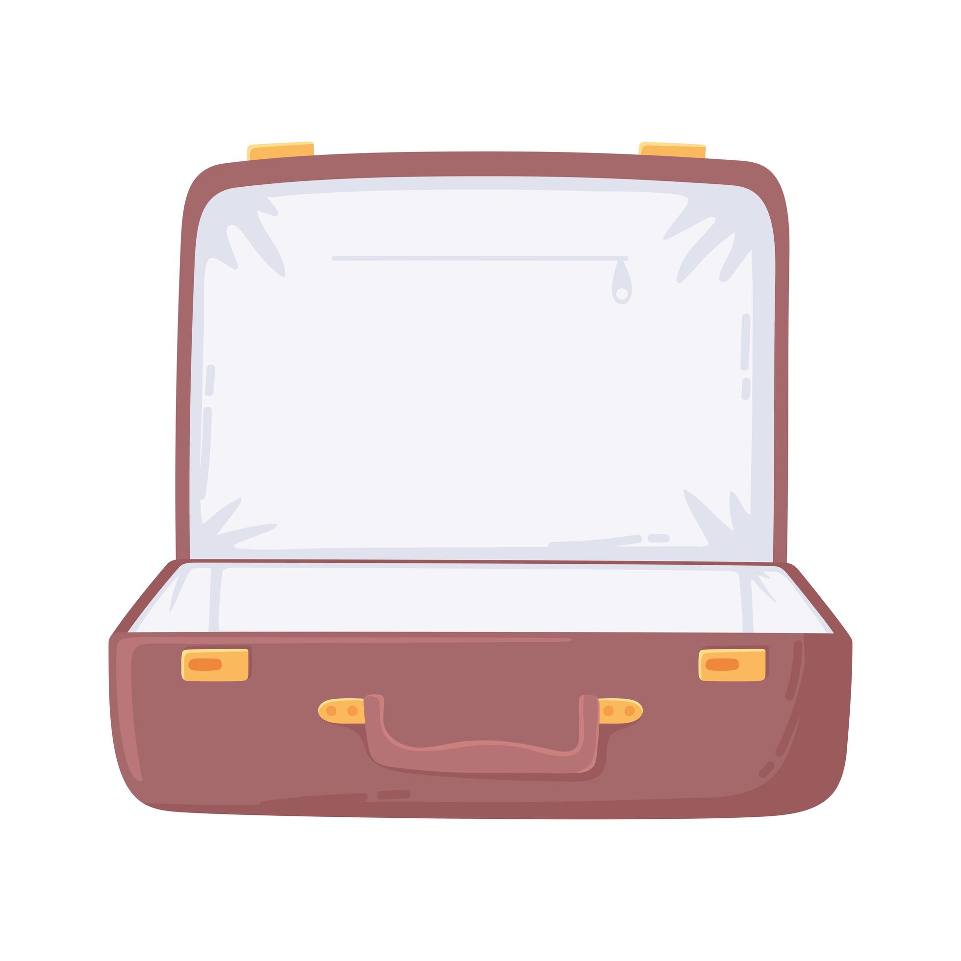 open suitcase vintage empty icon isolated design 2687452 Vector Art at