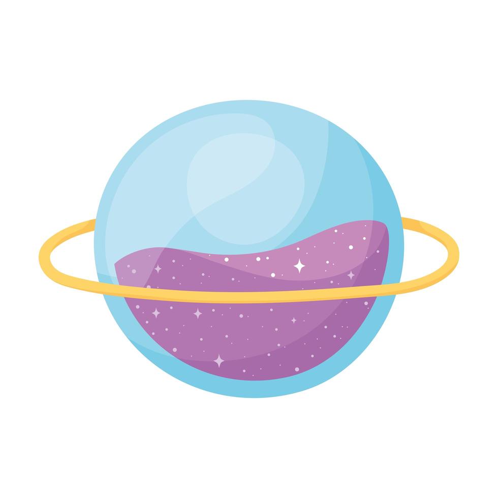 planet space galaxy astronomy in cartoon style vector