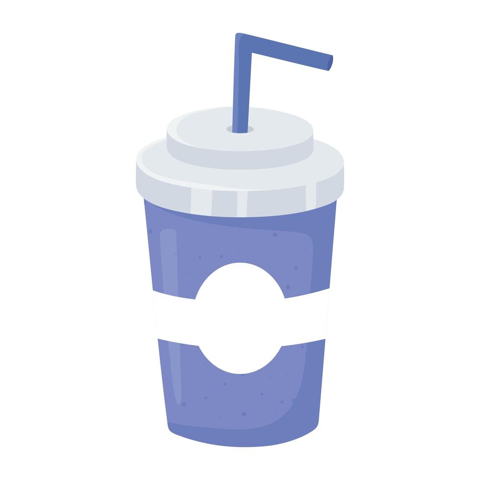 Comida rápida, vaso desechable con diseño aislado de icono de soda vector