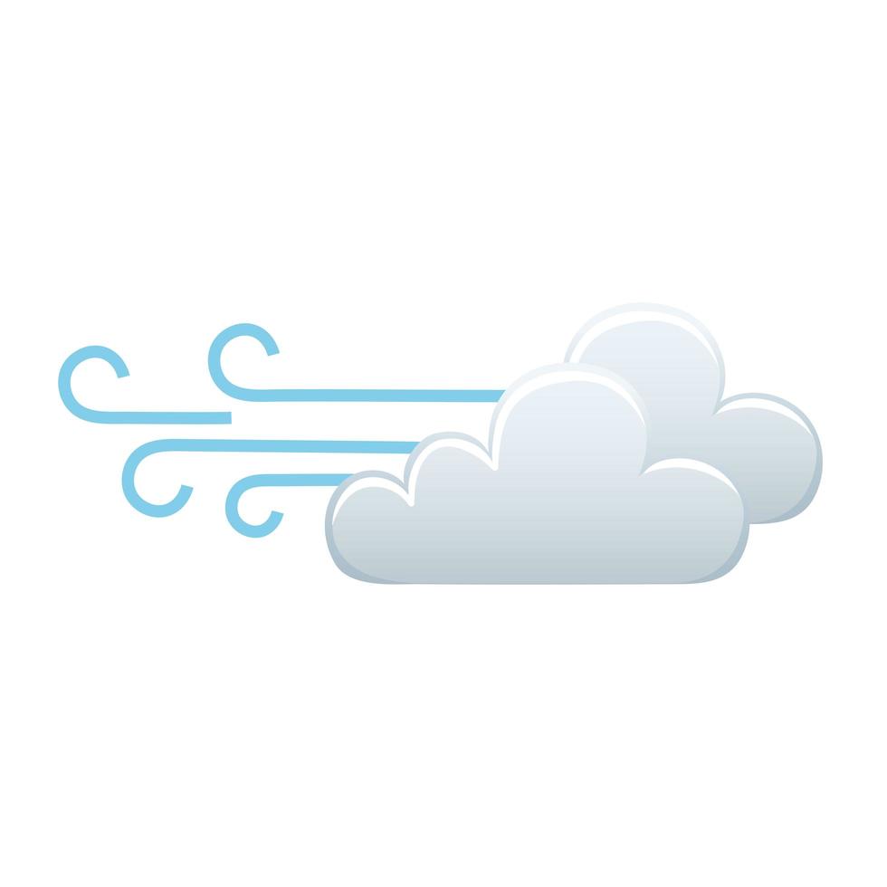 Clima nube viento frío icono imagen aislada vector