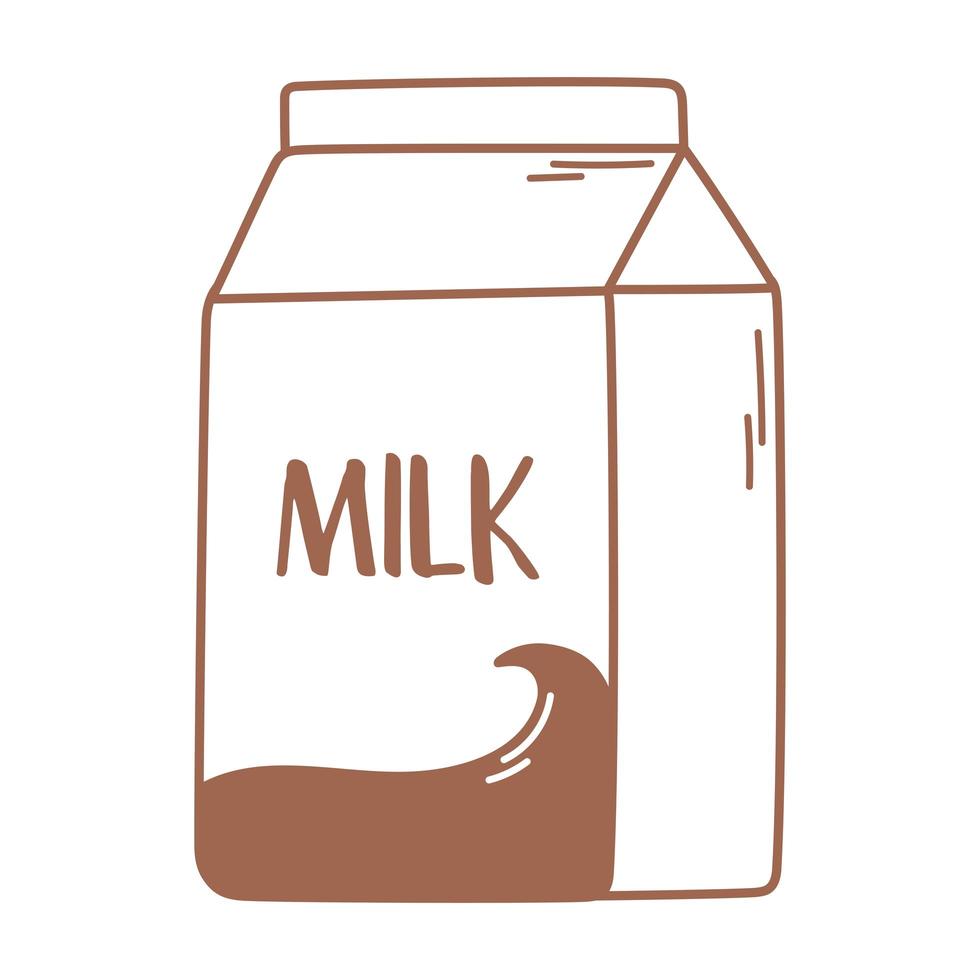 milk box liter container icon in brown line vector