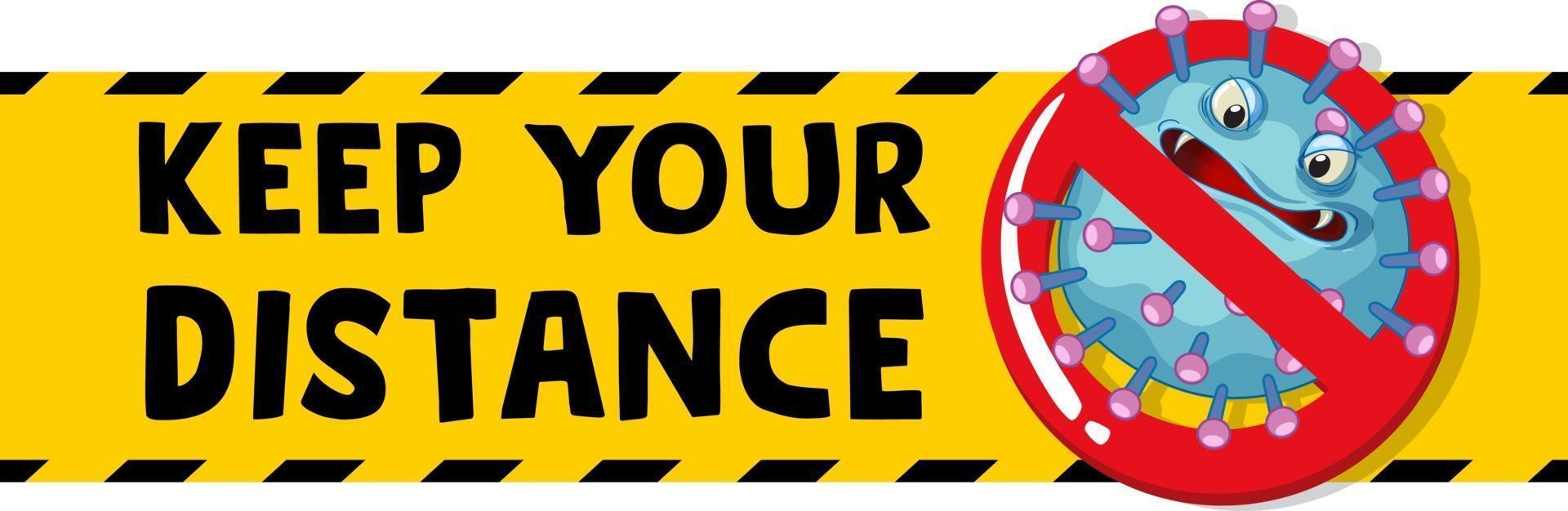 Keep your distance font design isolated on white background vector