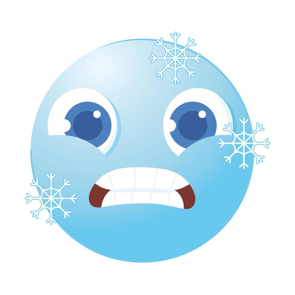 emoji de redes sociales de invierno frío vector