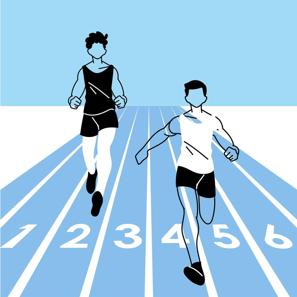 men avatars running vector design