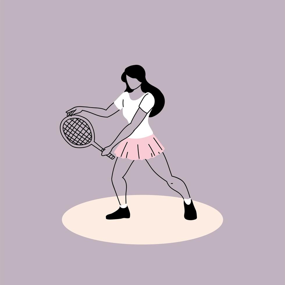 tenista en ropa deportiva con una raqueta. vector
