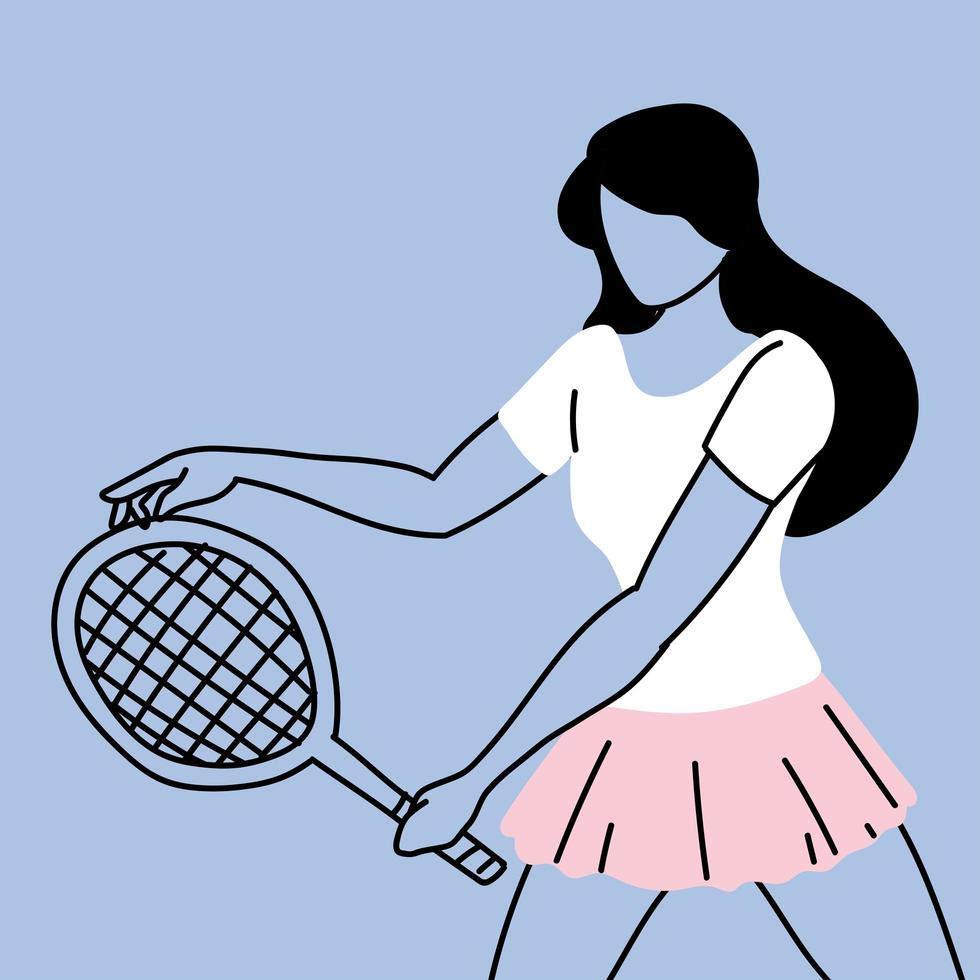 tennis player in sportswear with a racket vector