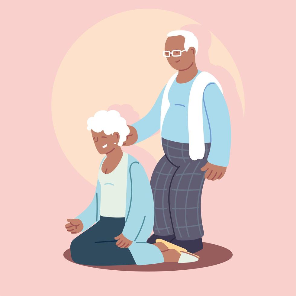 feliz dia de los abuelos, abuelo y abuela, pareja de ancianos vector