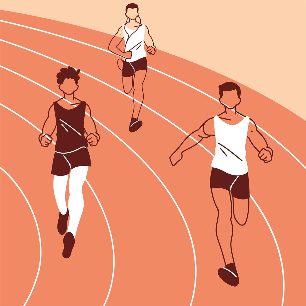 men avatars running vector design