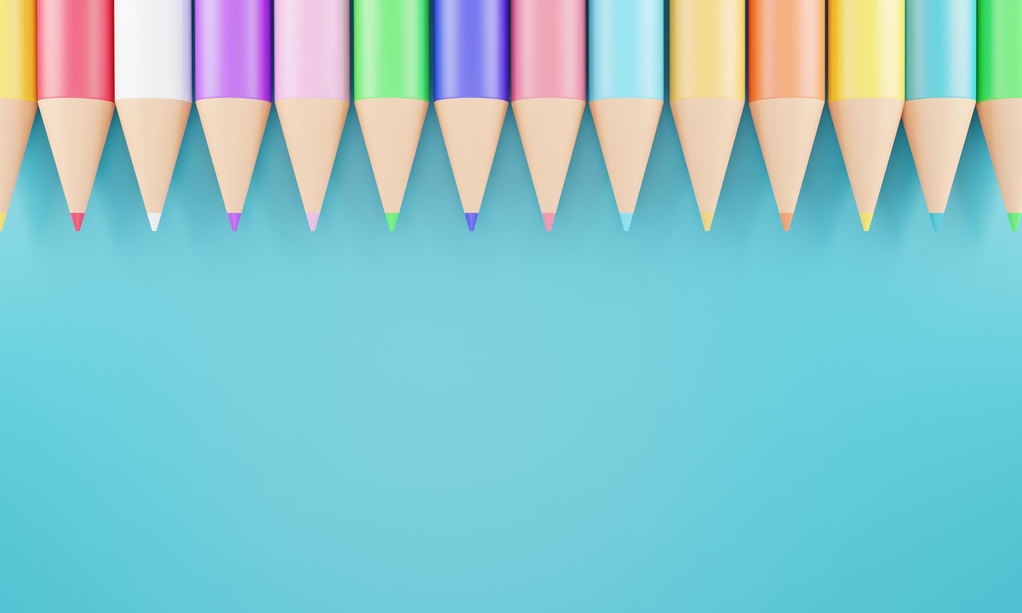 3D rendering back to school background colorful paint blue background