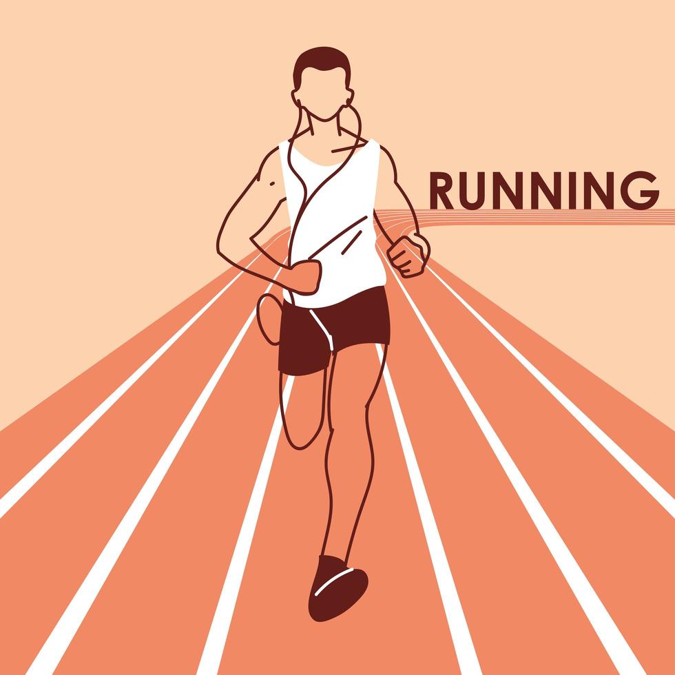 man avatar running vector design