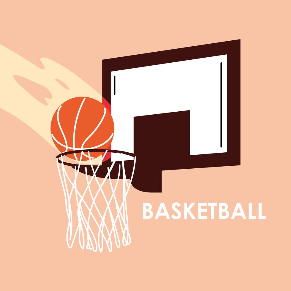 pelota en la canasta de baloncesto deporte diseño vectorial vector