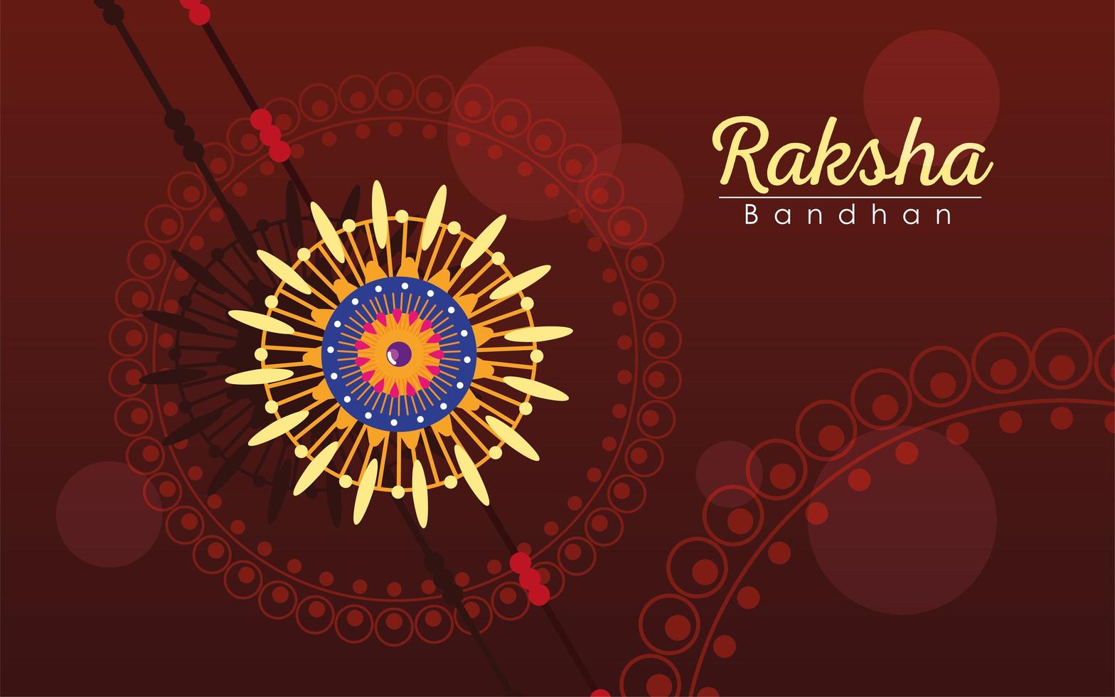 raksha bandhan multicolor mandala flor pulsera diseño vectorial vector