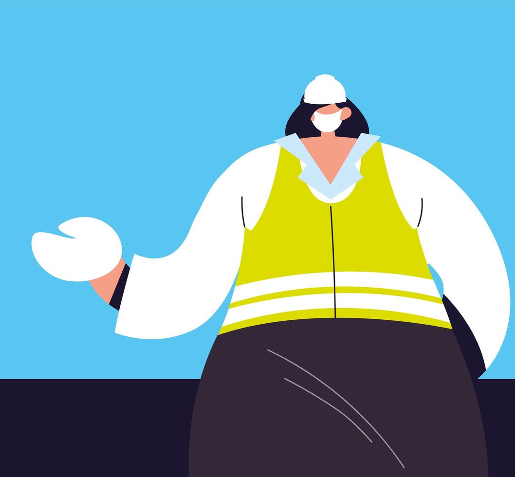 technician man with face mask and uniform vector