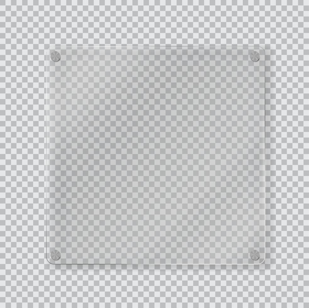 Realistic Glass Frame Background. Vector Illustration