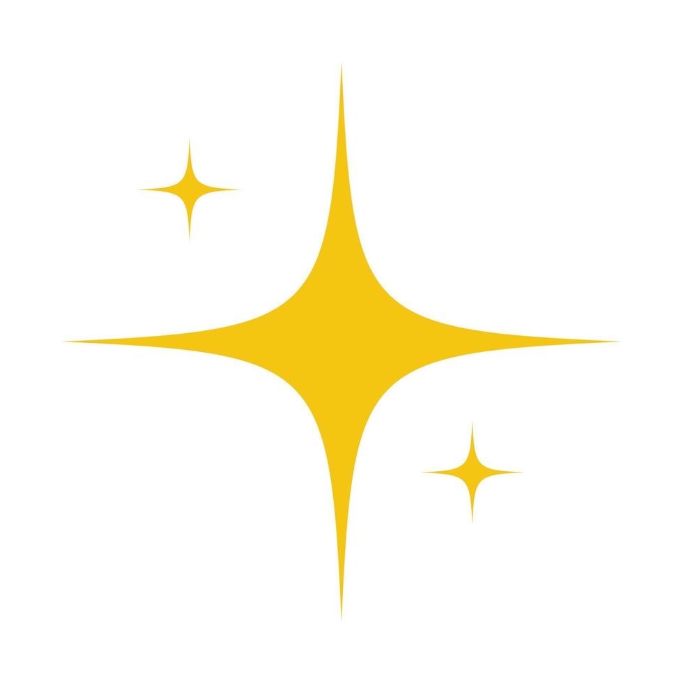 Yellow original bright stars sparkle icon. Glowing light effect star. Vector Illustration