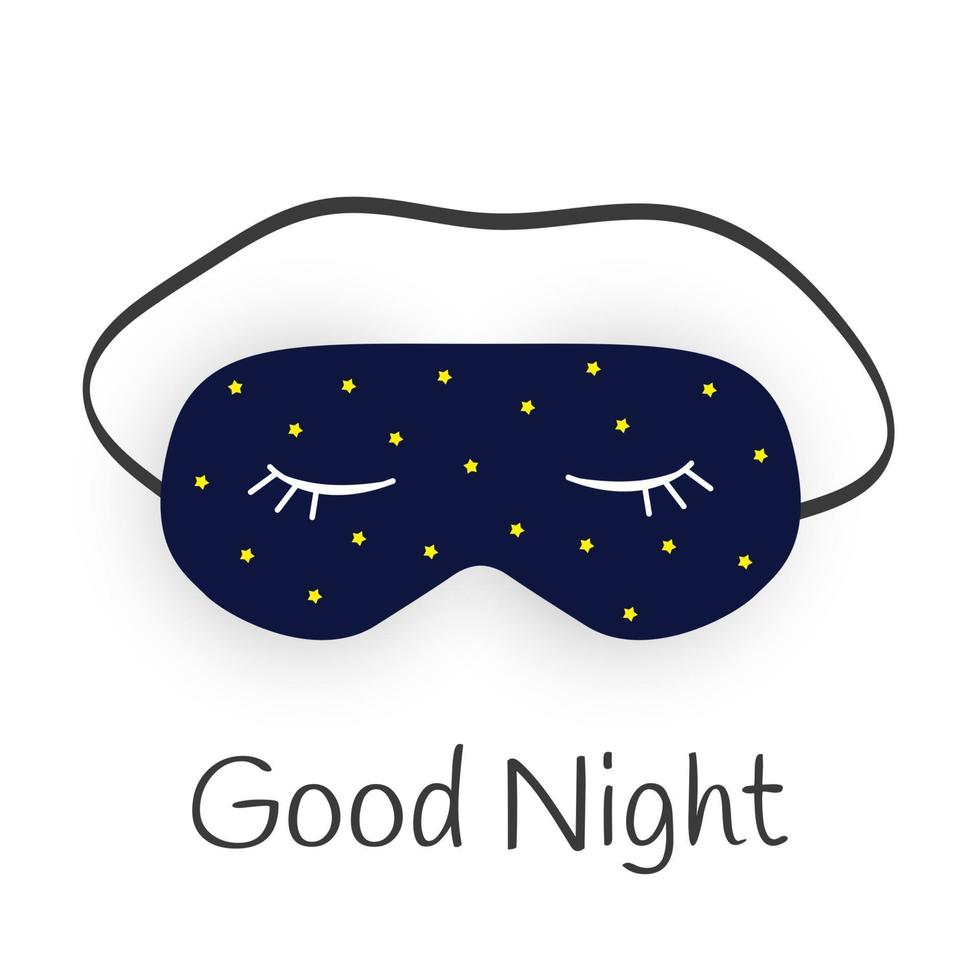 Good Night Abstract Background with Funny Sleeping Mask. Vector Illustration