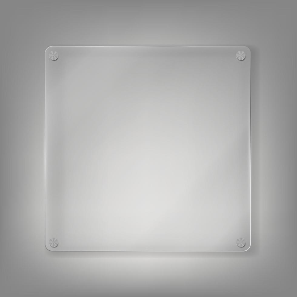 Realistic Glass Frame Background. Vector Illustration