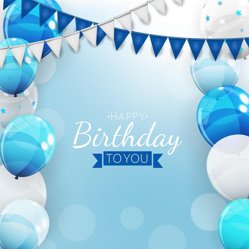 Fondo de invitación de cumpleaños con globos. ilustración vectorial vector