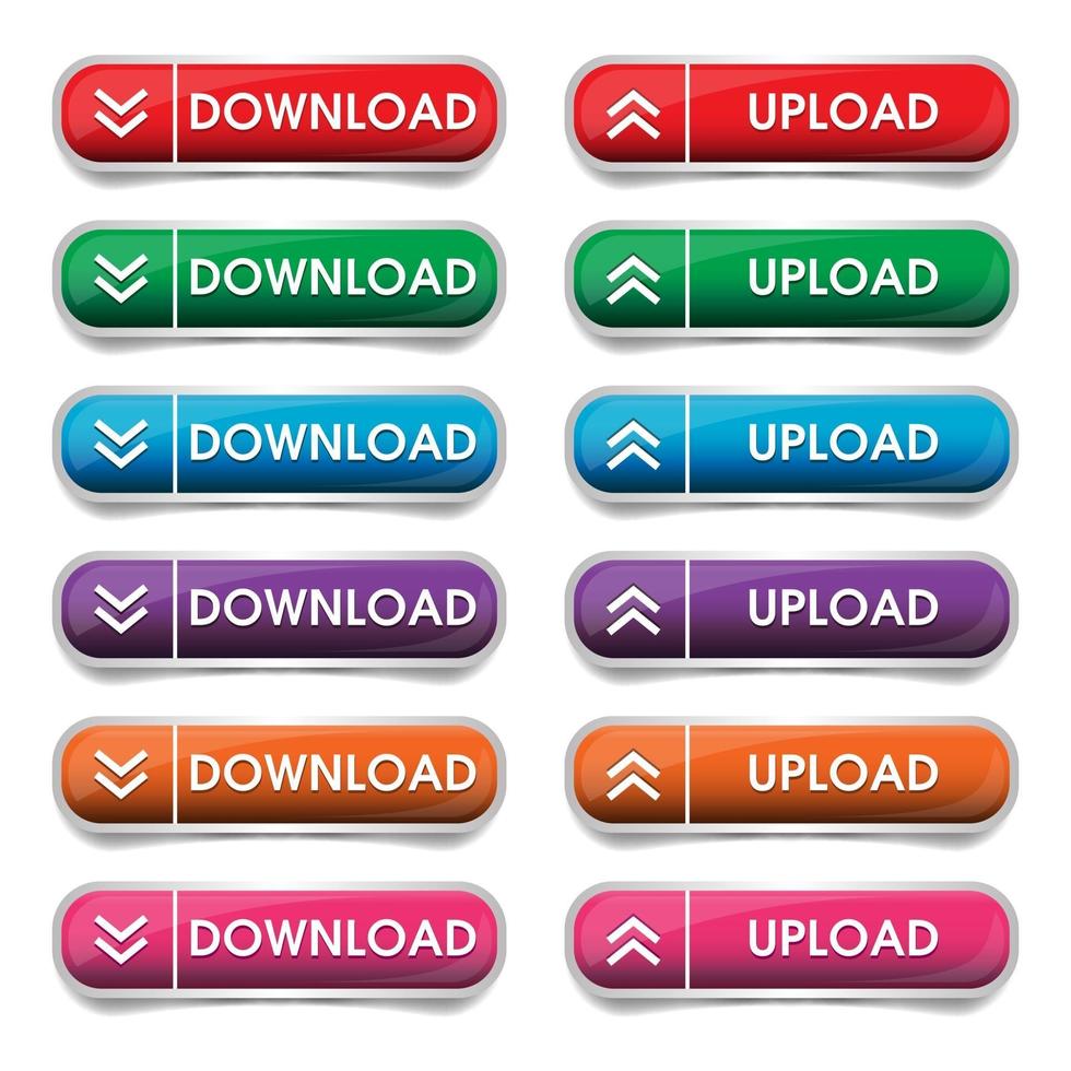 Button download and Upload vector