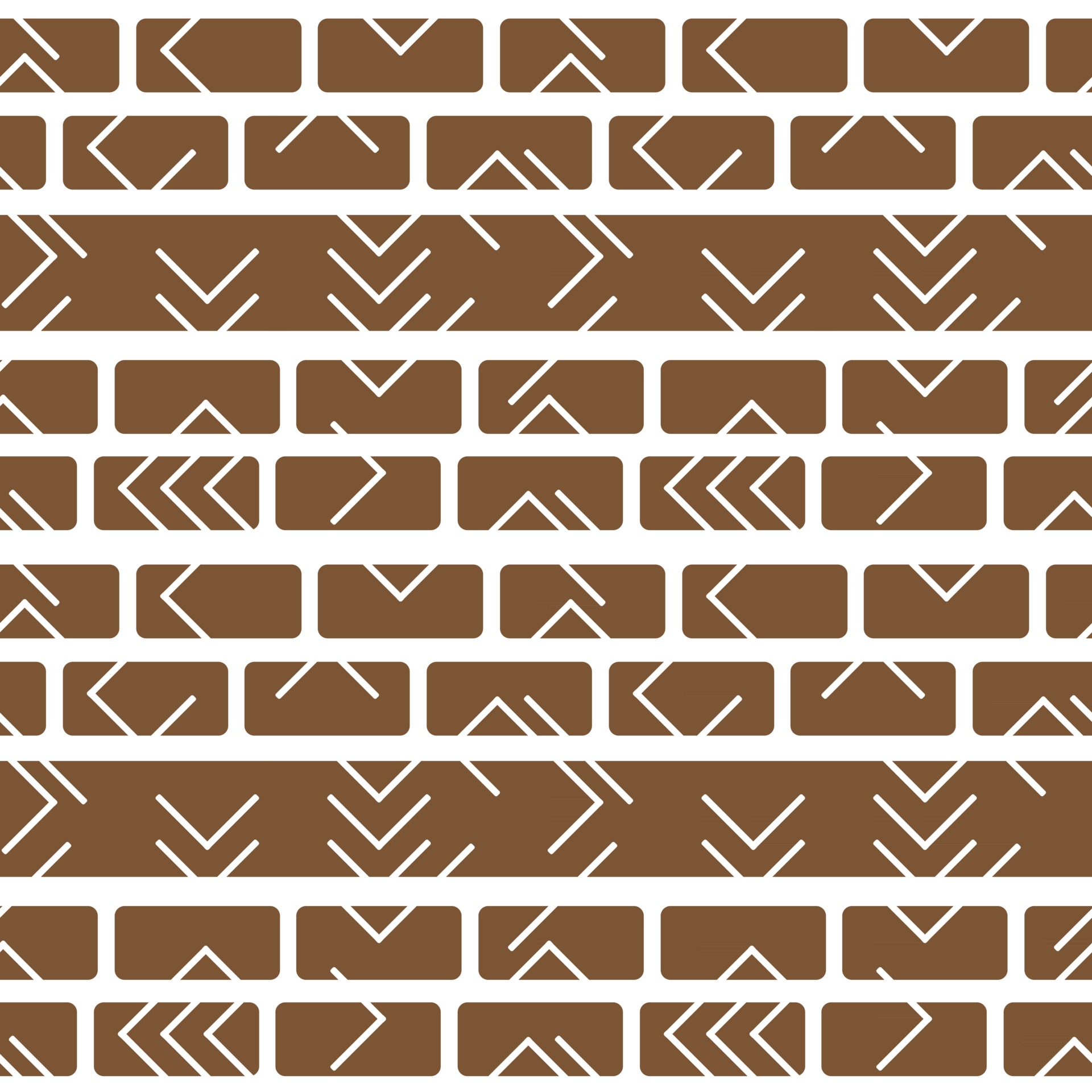 Tribal vector brown white monochrome abstract geometric seamless border