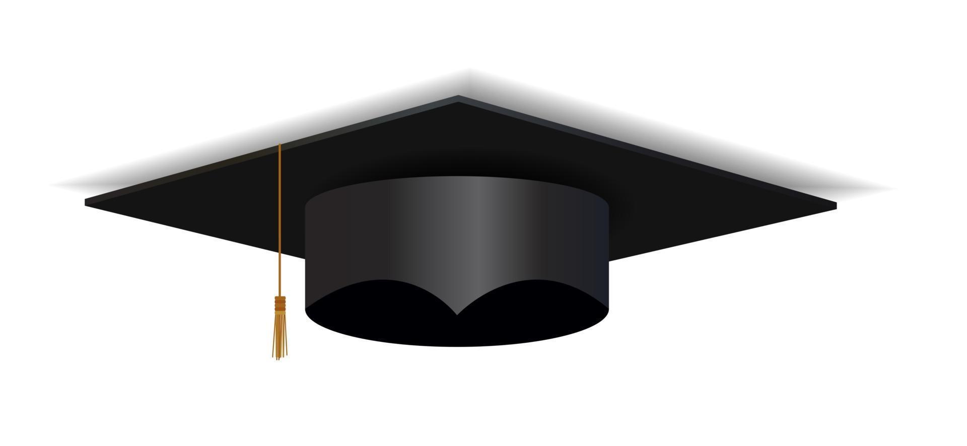 Graduation Cap Hat isolated on white background. Vector Illustration