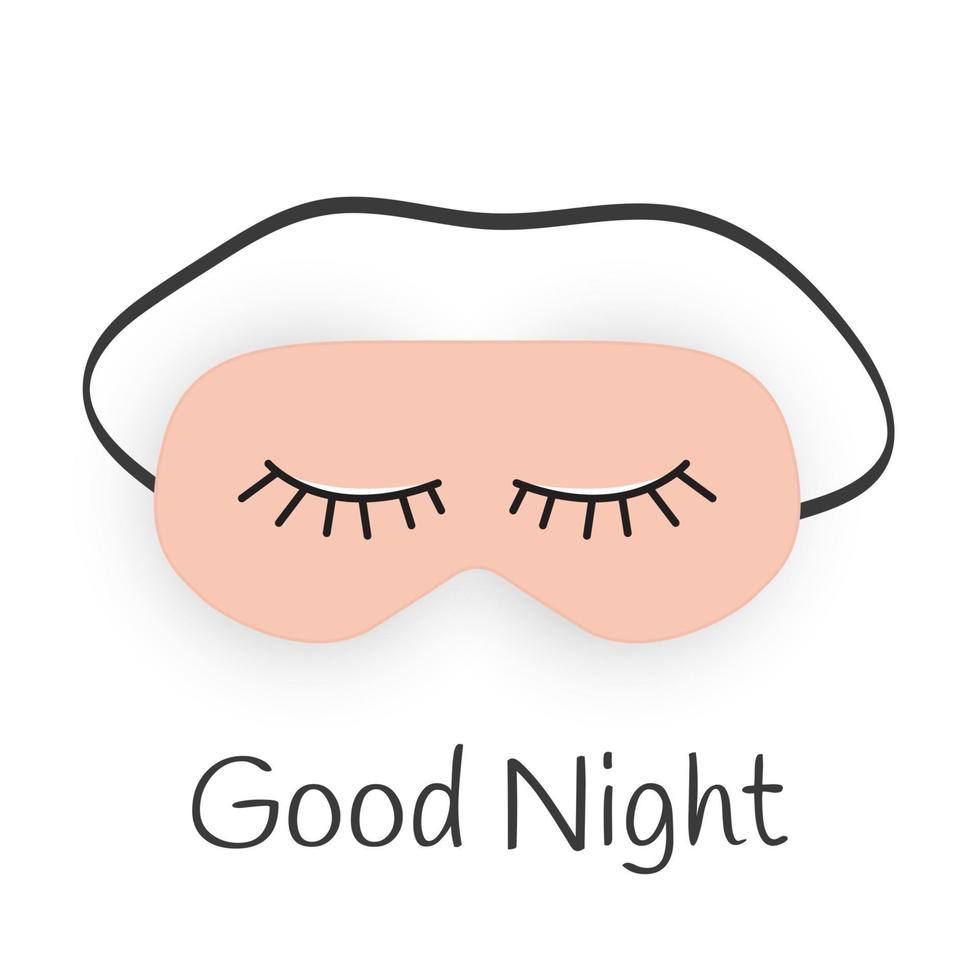 Good Night Abstract Background with Funny Sleeping Mask. Vector Illustration