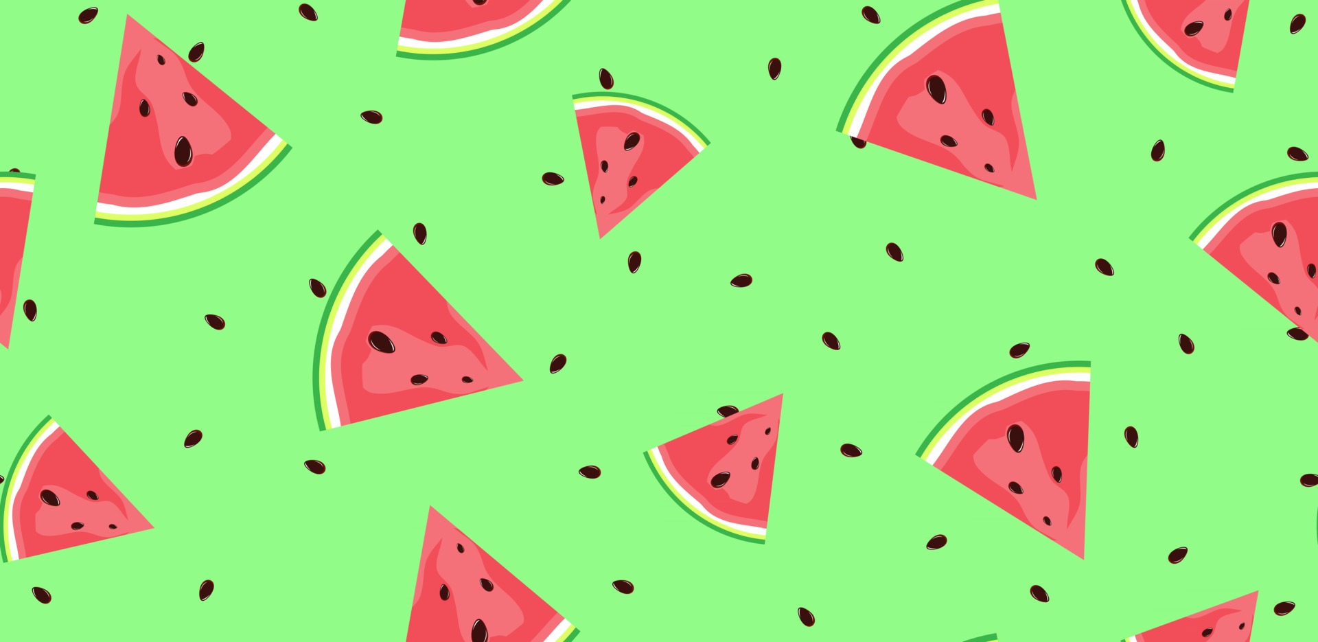 Summer Flat Seamless pattern Background with watermelon. Vector