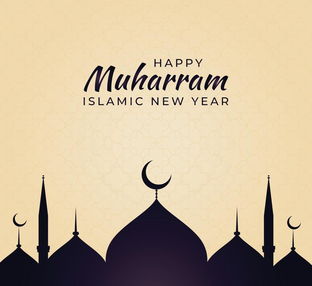 Islamic new year design greeting card , poster. Vector Illustration