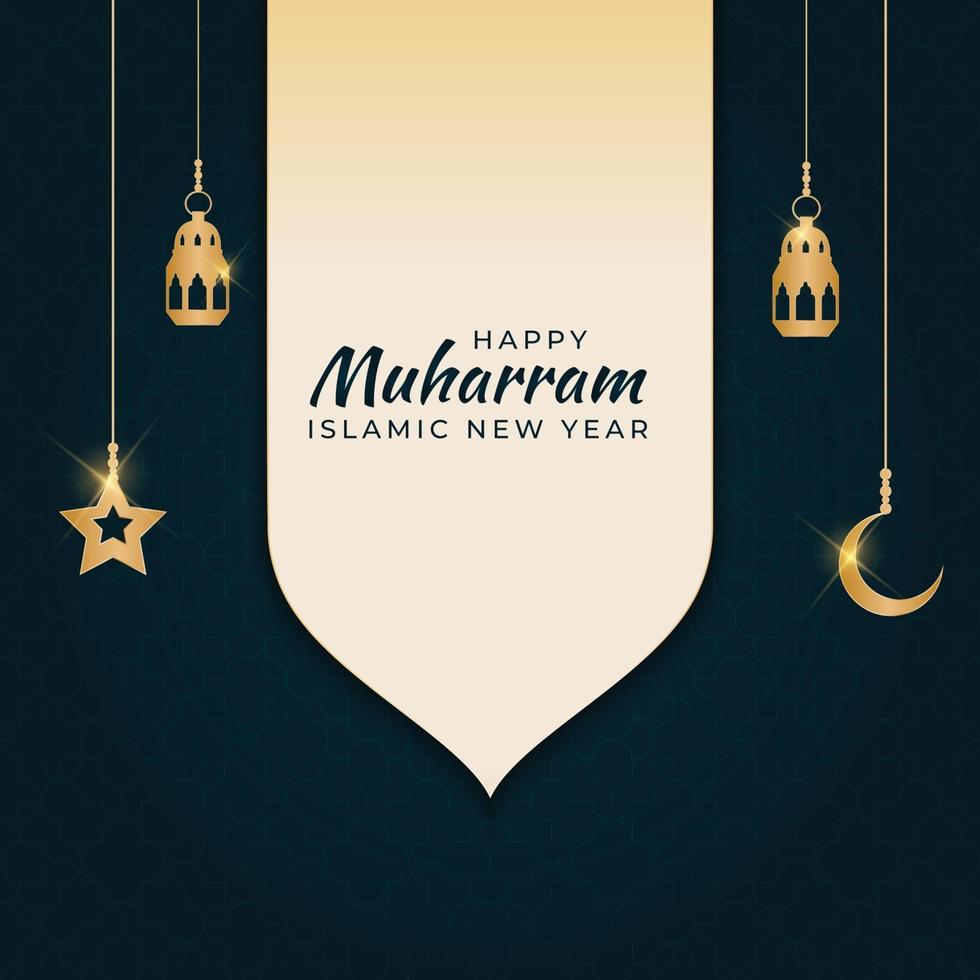 Islamic new year design greeting card , poster. Vector Illustration