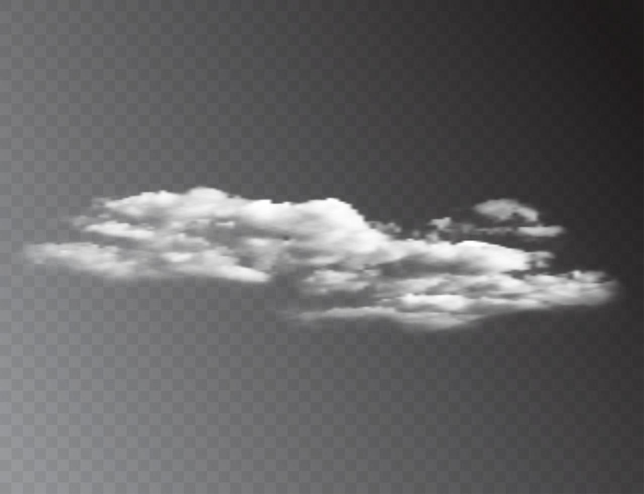 Realistic 3D white clouds isolated on transparent background. vector illustration EPS10