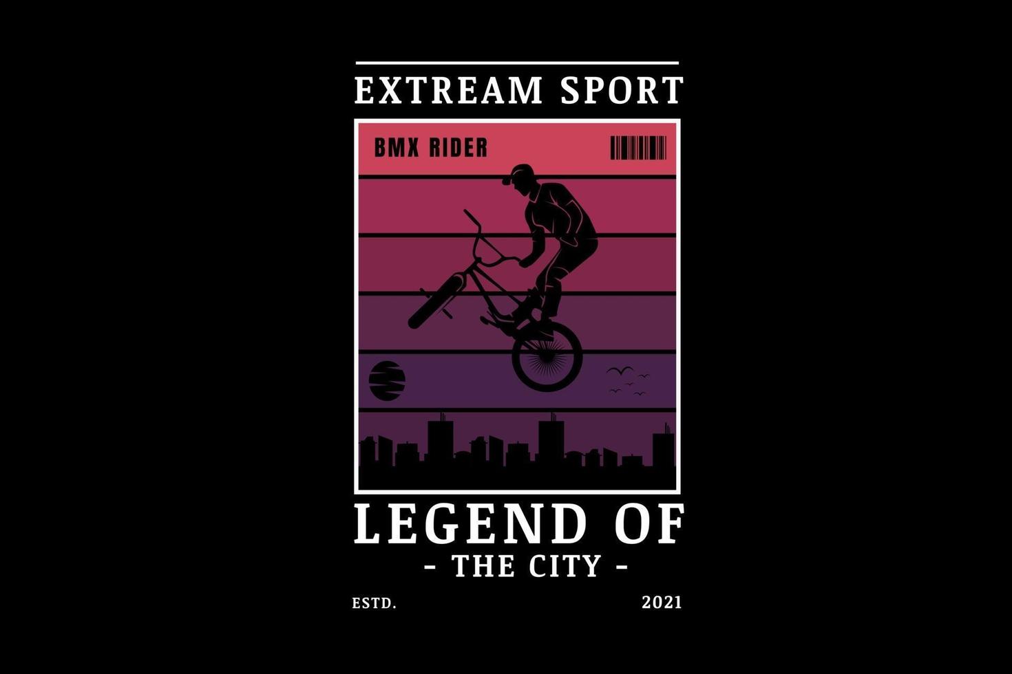 extreme sport bicycle motocross rider color red and purple vector