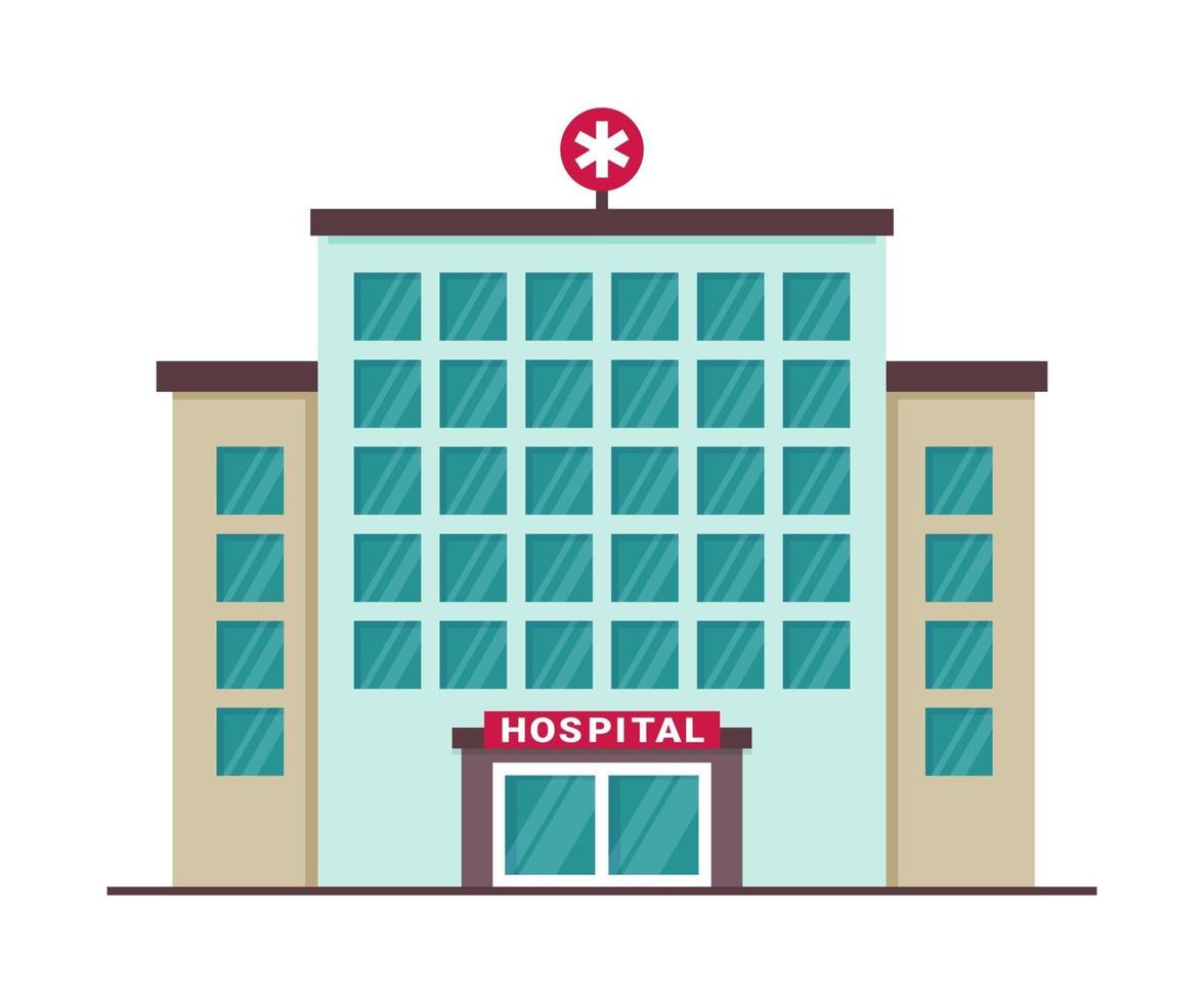 Icon of Medical hospital building outside. Isolated medical facility exterior view vector