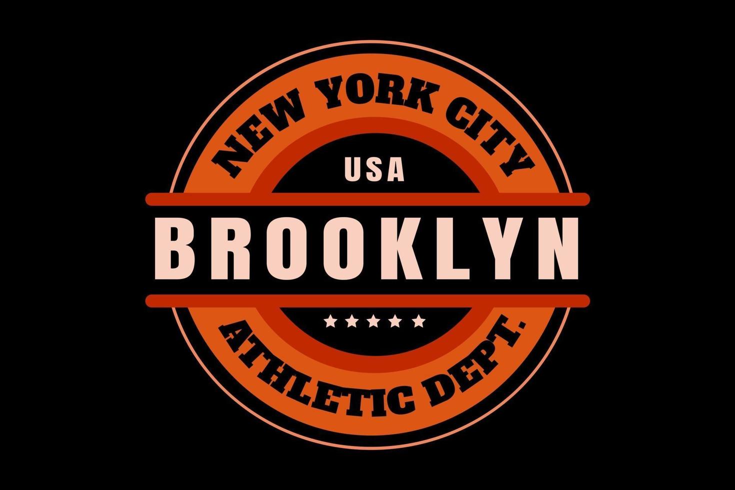 new york city brooklyn athletic dept color orange vector