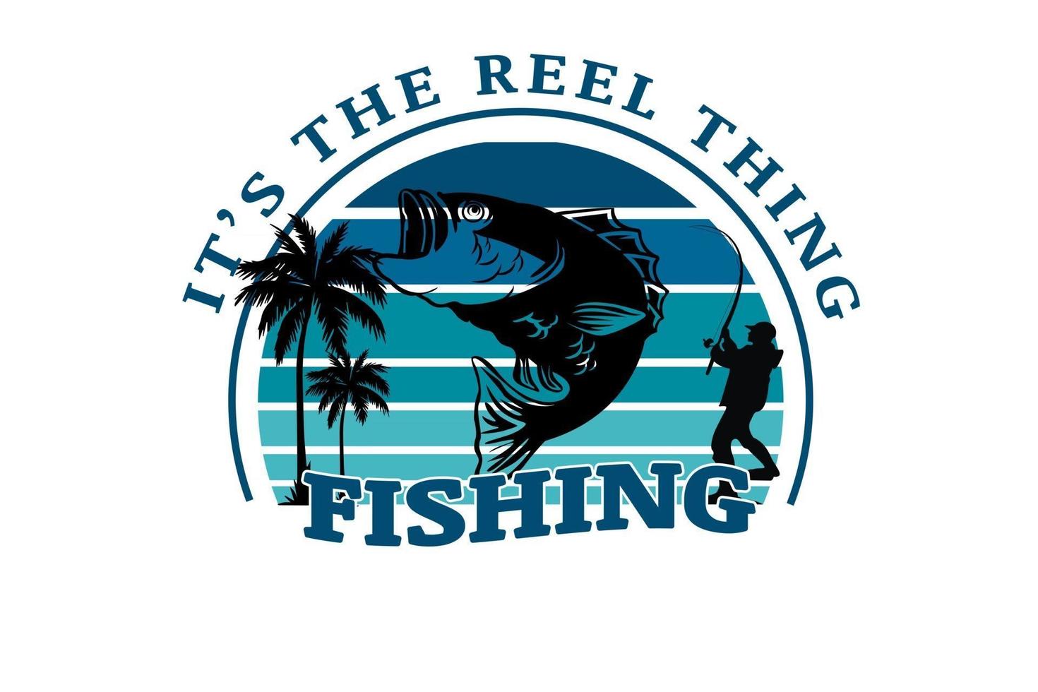 it's the reel things fishing color blue gradient vector