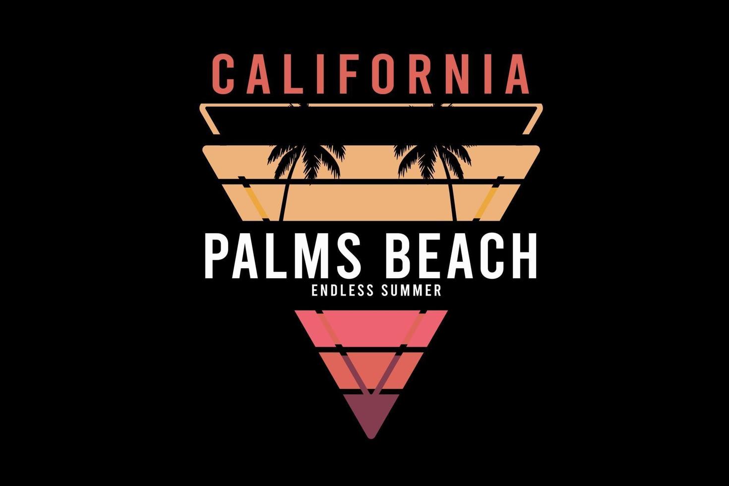 california palms beach endless summer color orange  and yellow vector
