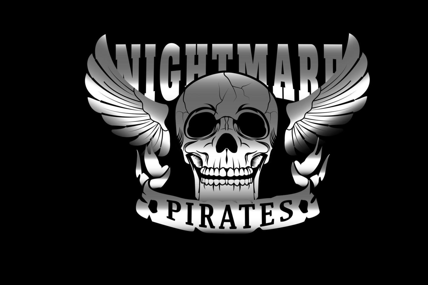 skull nightmare pirates color silver vector