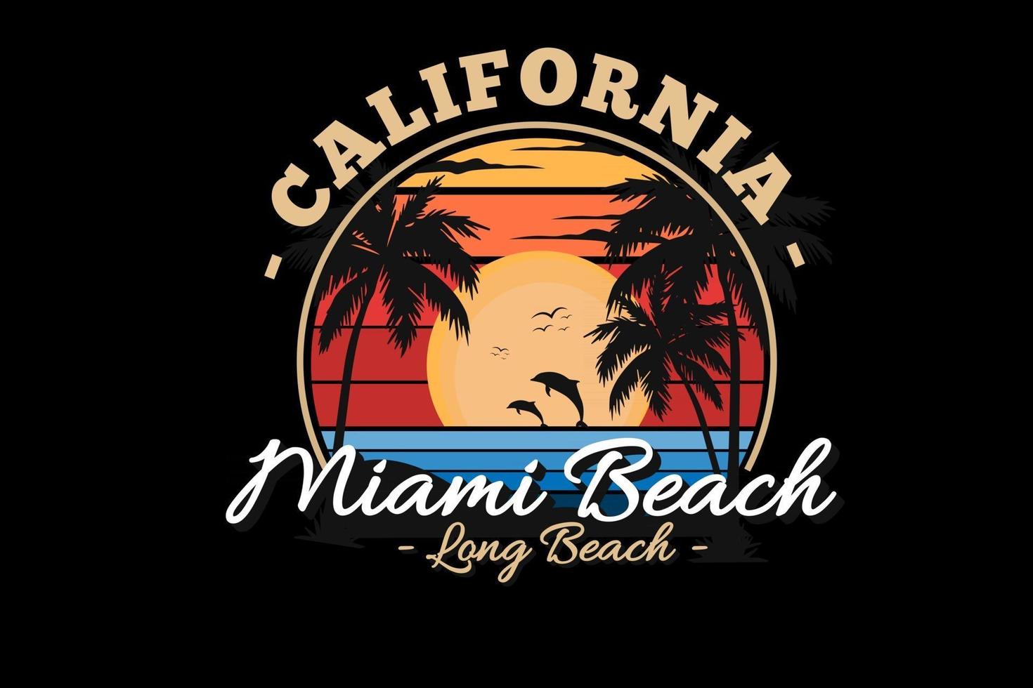 miami beach silhouette design vector