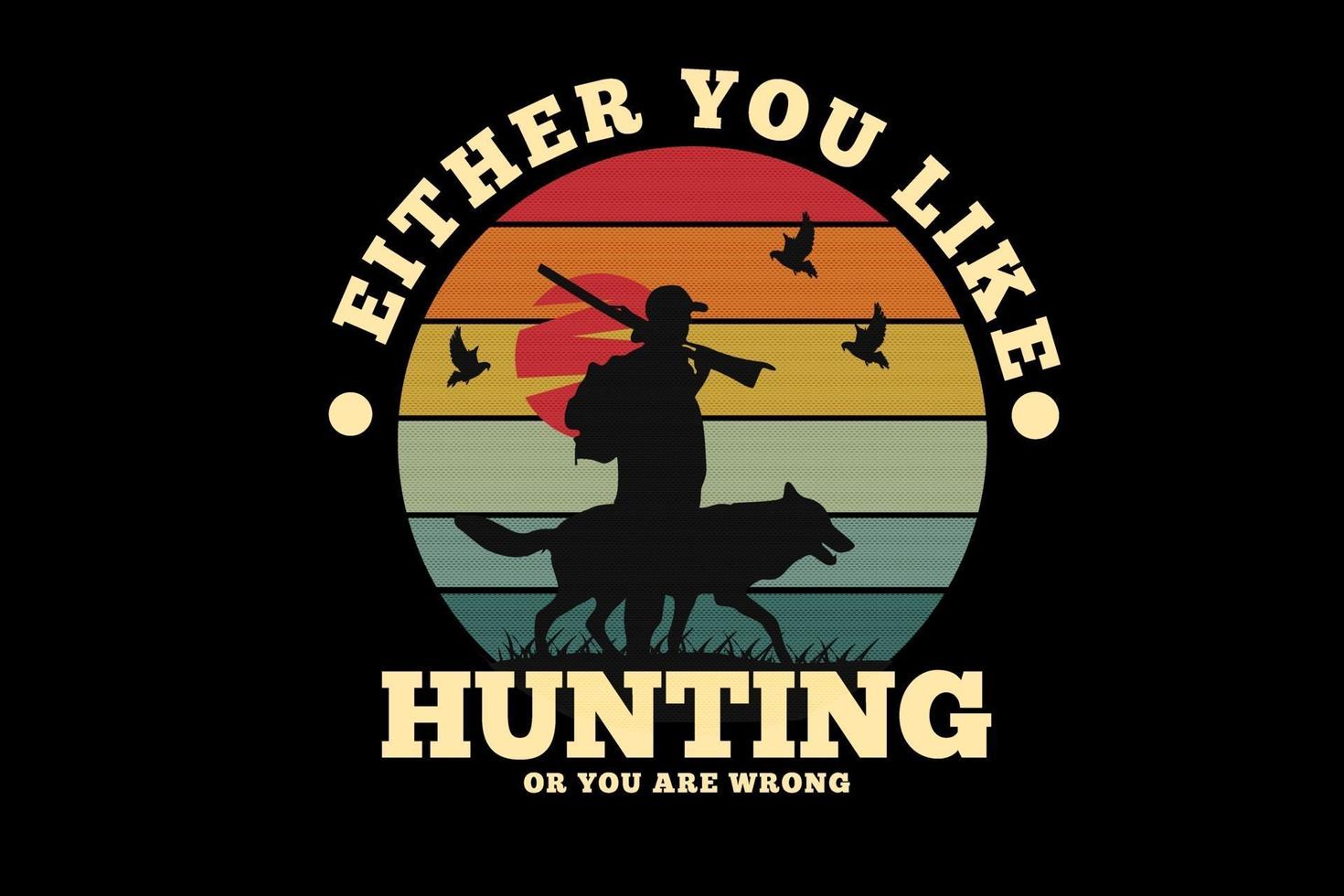 hunting adventure silhouette  design vector