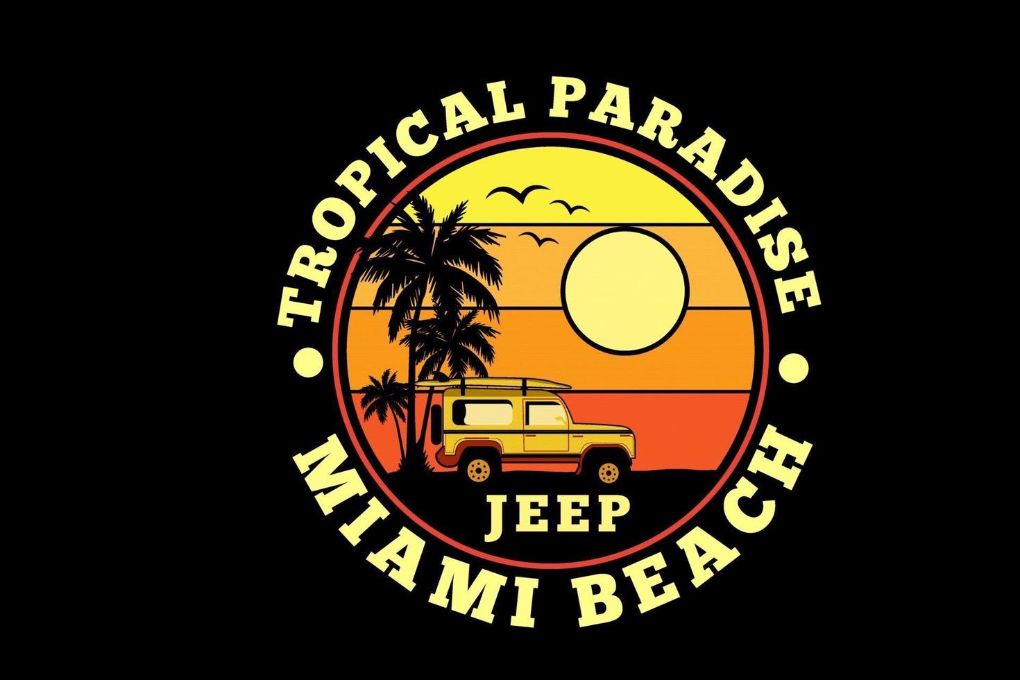 diseño de silueta de playa de paraíso tropical miami vector